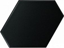 Настенная плитка Equipe 23832 Scale 10,8x12,4 черная матовая моноколор