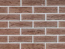 Фасадная плитка Westerwalder Klinker WK61 Tobacco-color 7.1x24 коричневая рельефная под кирпич