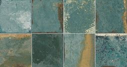 Настенная плитка Geotiles 78802578 Provence Aquamarine 31.6x60 микс / бирюзовая / синий рельефная / глянцевая под бетон / штукатурку