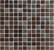 Мозаика Gidrostroy Glass Mosaic QN-101 31.7x31.7 стеклянная серо-коричневая глянцевая, чип 25x25 квадратный