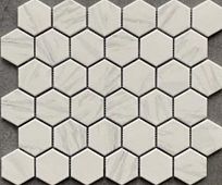 Мозаика Marble Mosaic Hexagon Carrara Matte 28.2x32.5 белая матовая под мрамор, чип 51x59 гексагон