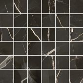 Мозаика Italon 610110001141 Stellaris Absolut Black Mosaico / Стелларис Абсолют Блэк 30x30 черная натруальная под мрамор, чип квадратный