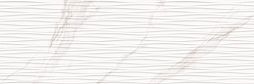 Настенная плитка Primavera DG02-03 Allure Light Decor 03 glossy 30x90 белая глянцевая рельефная под мрамор / полосы