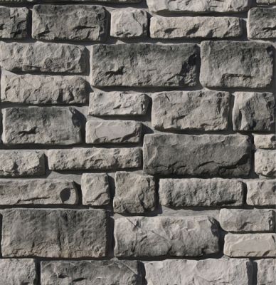 Камень искусственный White Hills 500-80 Данвеган 10x6 / 58x15 / вариативный размер серый рельефный / матовый