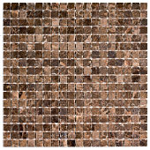 Мозаика Pixel mosaic PIX 304 из мрамора Dark Emperador 30.5x30.5 коричневая полированная под камень / оттенки цвета, чип 15x15 мм квадратный