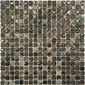 Мозаика NSmosaic S-834 EXCLUSIVE 30.5x30.5 коричневая матовая под камень, чип 15x15 квадратный