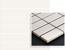 Мозаика Paradyz Albir Bianco Mozaika Prasowana K. 29.8x29.8 G1 белая глазурованная матовая / противоскользящая, чип 23x48 прямоугольный