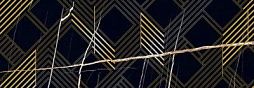 Декоративная плитка Kerlife ROYAL NERO ORO 24.2x70 черная глянцевая под мрамор
