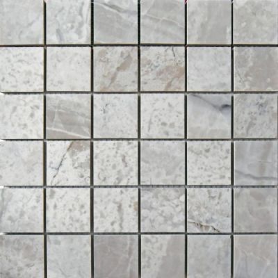 Мозаика Neodom N40005 Mosaico Alabastri White Polished 30x30 серая полированная под камень, чип 50x50 мм квадратный