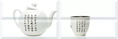 Керамогранит Absolut Keramika Monocolor Composicion Japan Tea 03 чайник. чашка 20x40 белый глянцевый чайники, чашки