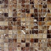 Мозаика Marble Mosaic Square 23x23 Emperador Dark Mat 30x30 коричневая матовая под камень, чип 23x23 квадратный