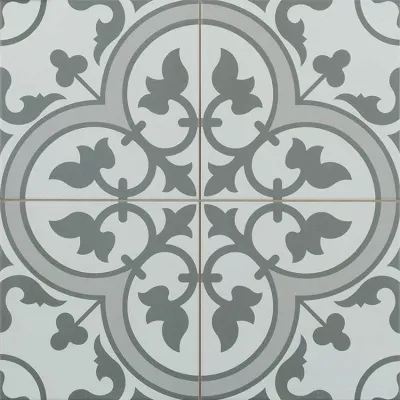 Керамогранит Etili Seramik Ledbury Slate Grey Pre-cut 45x45 серый глазурованный матовый с орнаментом