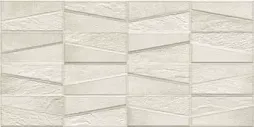 Настенная плитка Ibero Materika Tektonia White 31.6x63.5 белая матовая под камень / под мозаику рельефная