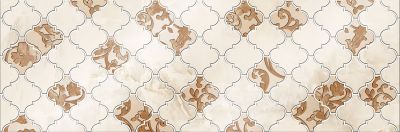 Декоративная плитка Eurotile Ceramica 706A Yakutsk 89.5x29.5 бежевая / коричневая глянцевая с орнаментом