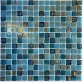 Мозаика Pixel mosaic PIX 108 из стекла 31.6x31.6 синяя глянцевая под камень / оттенки цвета, чип 20x20 мм квадратный