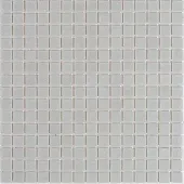 Мозаика Rose Mosaic A106(2) Quartz 32.7x32.7 серая глянцевая с искрящимся эффектом, чип 20x20 квадратный