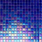 Мозаика ROSE MOSAIC WB17 Rainbow (размер чипа 10x10 мм) 31.8x31.8 синяя глянцевая моноколор перламутр