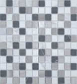 Мозаика Marble Mosaic Square 23x23 Mix Stone 4 Pol 30x30 микс серая / черная полированная под камень, чип 23x23 квадратный