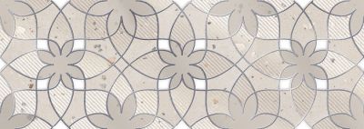 Декоративная плитка Eletto Ceramica 587562002 Terrazzo Decor Marfil Chloe 25.1x70.9 бежевая матовая с орнаментом