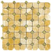 Natural Octagon 7M073+7M068-DP9 Оникс, Мрамор желтый, зеленый, поверхность полированная 30.5x30.5
