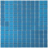 Мозаика Rose Mosaic JS3007 Stripes 32.7x32.7 синяя глянцевая полосы, чип 25x25 квадратный