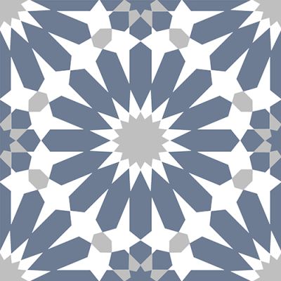 Керамогранит Kerlife Small Tile Pav Cement-M sun navy 20x20 голубой глазурованный матовый с орнаментом