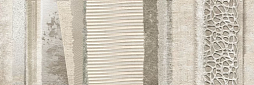 Настенная плитка Ibero Materika Dec.Ellipsis Sand (mix) 25x75 песочная матовая под камень с орнаментом