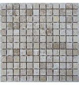 Мозаика FK Marble 35672 Classic Mosaic Travertine Latte 23-7T 30.5x30.5 бежевая матовая