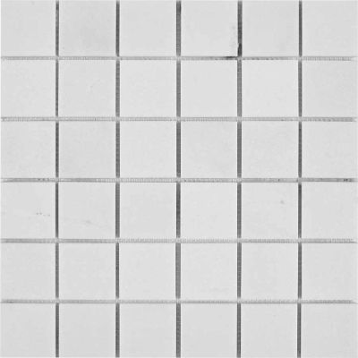 Мозаика Pixel mosaic PIX296 из мрамора Thassos 30.5x30.5 белая полированная под камень, чип 48x48 мм квадратный