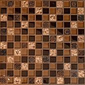 Мозаика Orro mosaic ANKARA 29.5x29.5 коричневая матовая/глянцевая, чип 23x23 квадратный