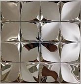 Мозаика Marble Mosaic Stainless Steel Origami Silver 30x30 серебро глянцевая под металл, чип 75x75 квадратный
