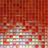 Мозаика Rose Mosaic WB95 Rainbow 31.8x31.8 красная глянцевая перламутр, чип 10x10 квадратный