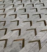 Мозаика Marble Mosaic Carpet Series Empress 30.5x32.3 серый полированная под камень, чип 39x103 прямоугольный