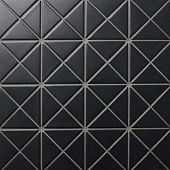 Мозаика Star Mosaic TR2-MB / С0003198 Albion Black 25.9x25.9 черная матовая геометрия, чип 40x60 мм треугольный