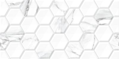 Настенная плитка ALMA Ceramica TWU09VEG017 Vegas 50x24.9 белая глянцевая рельефная под мозаику