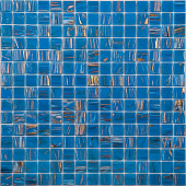 Мозаика NSmosaic SB08 GOLDEN 32.7x32.7 синяя глянцевая авантюрин, чип 20x20 квадратный