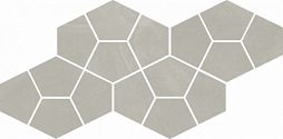 Мозаика Italon 620110000183 Континуум Сильвер Призм / Continuum Silver Mosaico Prism 41.3x20.5 светло-серая натуральная под бетон