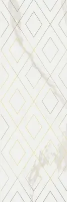 Декоративная плитка Kerama Marazzi OS\A272\13124TR Алентежу 30х89.5 (9 мм) белая матовая под мрамор / геометрия
