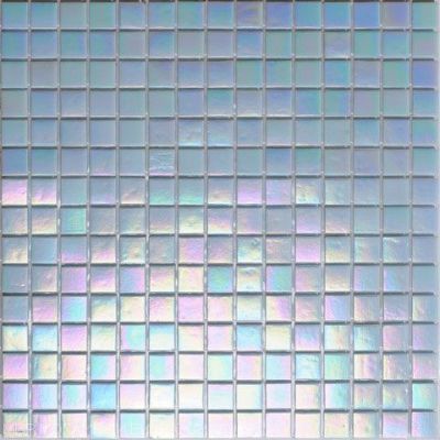 Мозаика ROSE MOSAIC WA13 Rainbow (размер чипа 10x10 мм) 31.8x31.8 голубая глянцевая моноколор перламутр