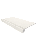 Комплект Estima Set/Steptrade/LN00_NS/33x120/Stripe/LN00_NS/14,5x120 Luna White Ступень LN00 (33x120) непол. (прямоугол. бортик) + Подступенок (14,5x120) 33x120 белый неполированный под цемент
