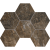 Мозаика ESTIMA Mosaic/BR04_PS/25x28,5/Hexagon Bernini Dark Brown 25x28.5 коричневая полированная под камень, чип гексагон