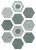 Керамогранит ITT Ceramic Pier17 Hexa Turquoise 23.2x26.7 микс белый/голубой натуральный под бетон/с орнаментом