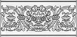 Декор Kerama Marazzi STG\C509\16006 Авеллино 15x7.4 черно-белый глянцевый с орнаментом