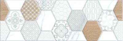 Настенная плитка EM-TILE УТ-00009268 Avila Sot Patchwood 20x60 комбинированная матовая орнамент