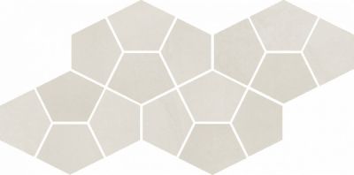 Мозаика Italon 620110000181 Континуум Полар Призм / Continuum Polar Mosaico Prism 41.3x20.5 белая натуральная под бетон