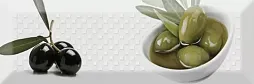 Керамогранит Absolut Keramika Monocolor Dec. Olives 02 907795 10x20 белый глянцевый с фруктами
