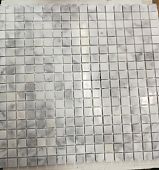 Мозаика Marble Mosaic Square 15x15 Carrara Sivec 30.5x30.5 белая полированная под камень, чип 15x15 квадратный