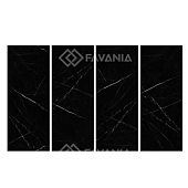 Керамогранит Favania Pietra Black 120x300 черный глянцевый под мрамор