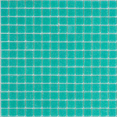Мозаика ROSE MOSAIC A63 Matrix color 2 (размер чипа 10x10 мм) 31.8x31.8 бирюзовая глянцевая моноколор