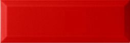 Настенная плитка Monopole 848 Rojo Brillo Bisel 10x30 красная глянцевая 